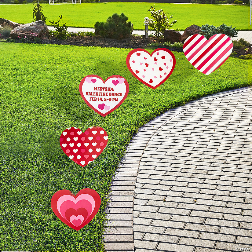 19" x 16" Personalized Valentine&#8217;s Day Yard Sign Set - 5 Pc. Image Thumbnail
