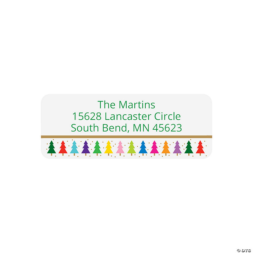 2 1/2&quot; Bulk 144 Pc. Personalized Merry &amp; Bright Address Label Stickers Image Thumbnail