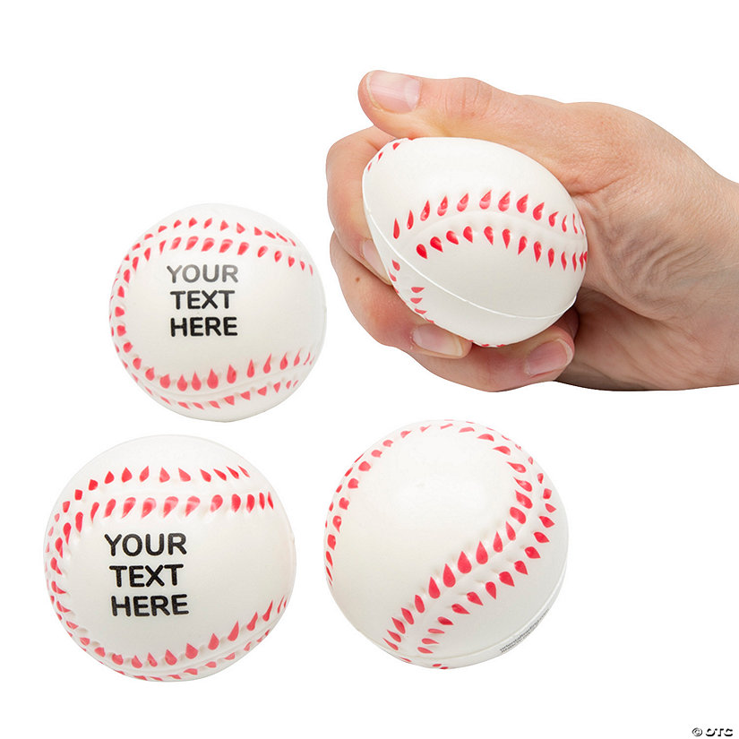 2 1/2" Bulk 48 Pc. Personalized Baseball Foam Stress Balls Image