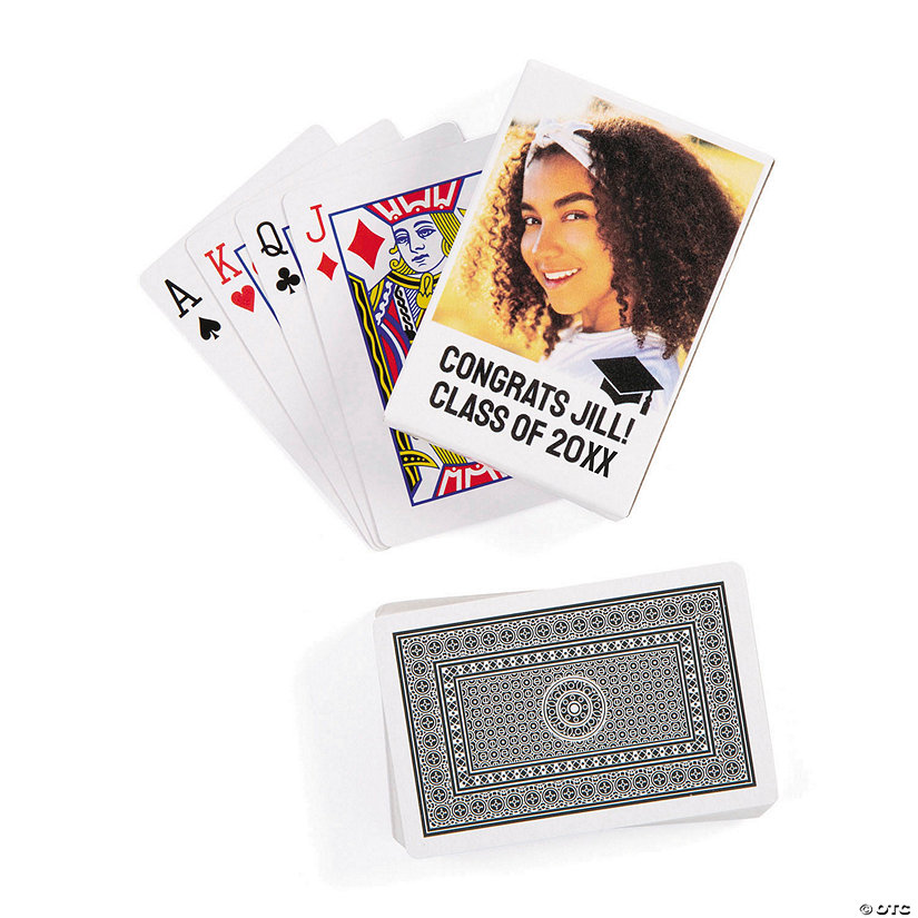 2 1/2" x 3 1/2" Graduation Paper Playing Cards with Custom Photo Box - 12 Pc. Image Thumbnail