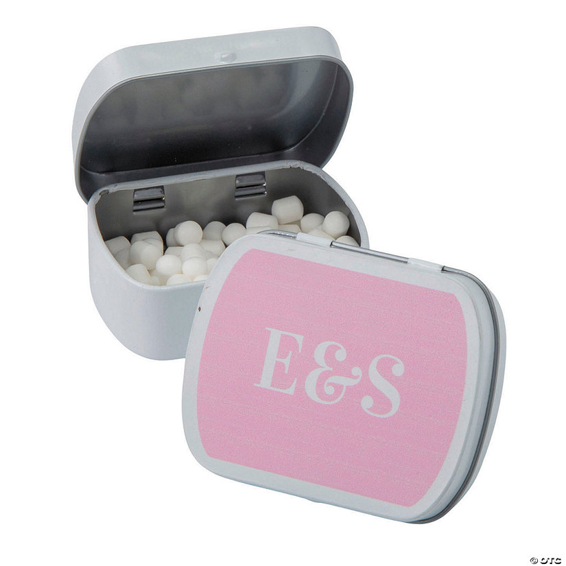 2 1/4" 11 oz. Personalized Modern Monogram Initials Mint Tins - 24 Pc. Image
