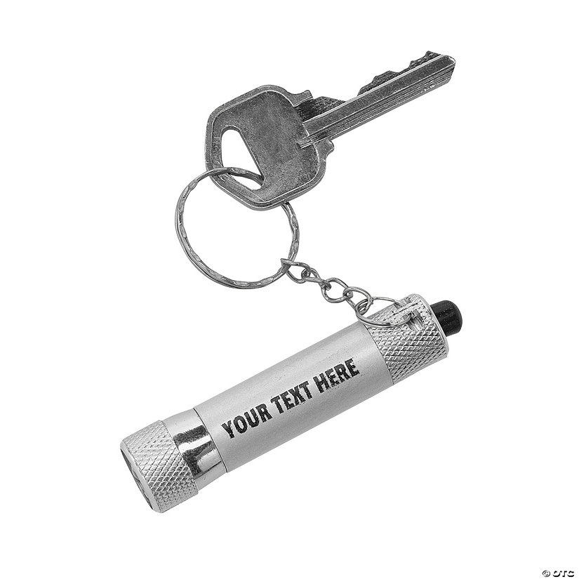 2 3/4&quot; Bulk 48 Pc. Personalized Message Metal Flashlight Keychains Image