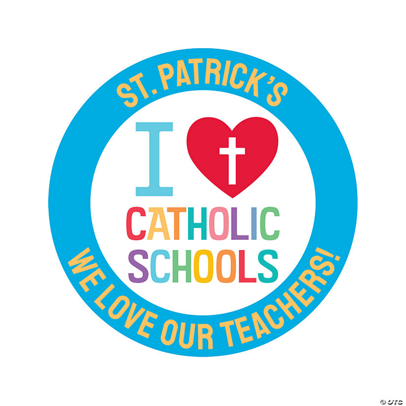 2" Bulk 144 Pc. Personalized Catholic School Week Vinyl Stickers Image