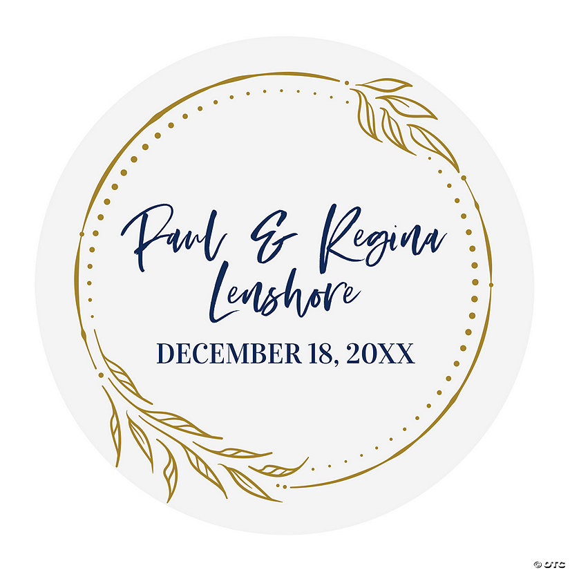 2" Bulk 144 Pc. Personalized Fall-Themed Wedding Round Stickers Image