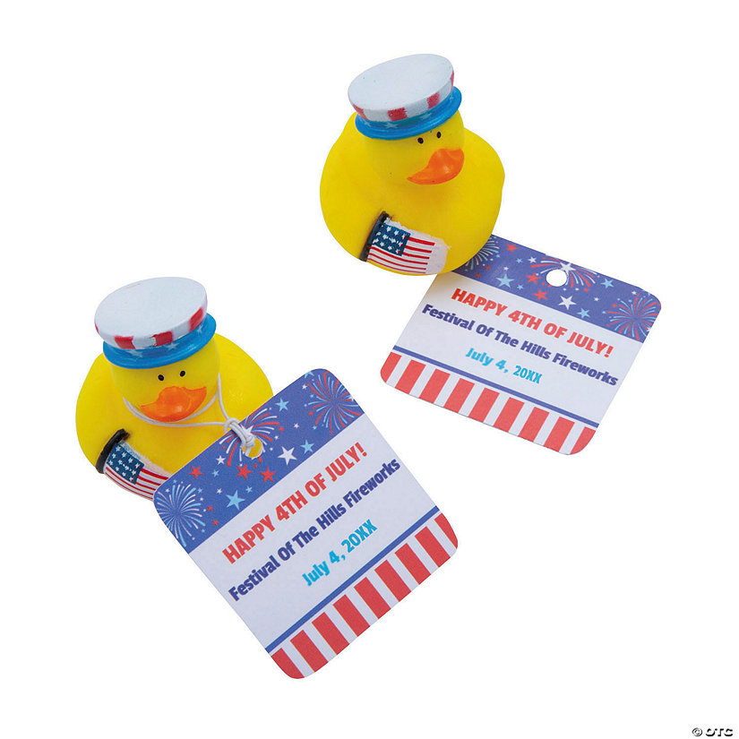 2" Bulk 48 Pc. Patriotic Ducks with Personalized Card Image