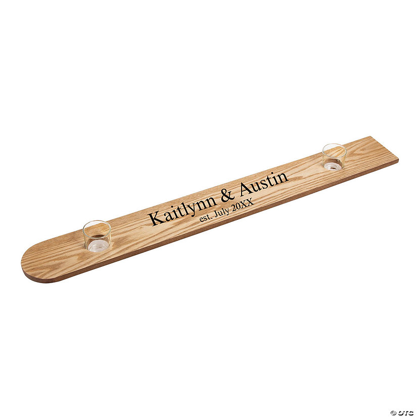 2 oz. Personalized First Names Wooden Shotski with Reusable Glass Shot Glasses Image Thumbnail