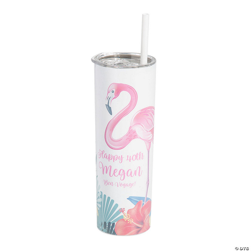 20 oz. Personalized Elevated Luau Reusable Stainless Steel Tumbler with Lid & Straw Image Thumbnail