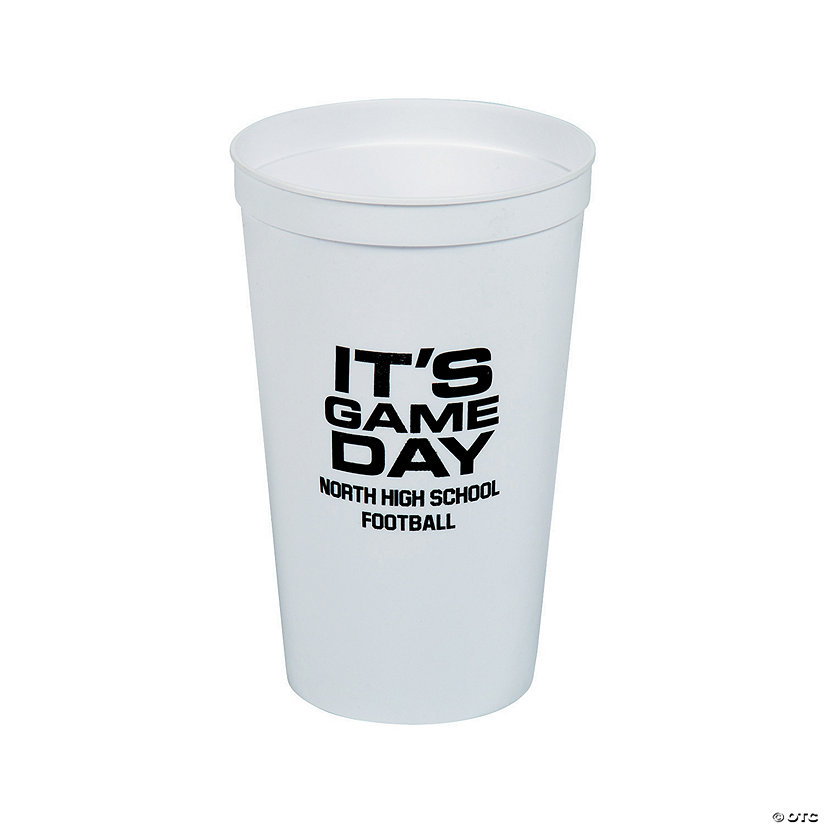 22 oz. Bulk 50 Ct. Personalized It's Game Day Reusable Plastic Cups Image Thumbnail