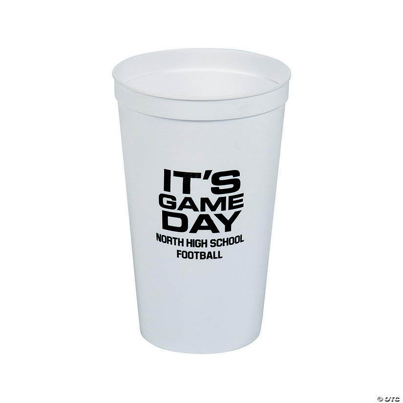 22 oz. Bulk 50 Ct. Personalized It's Game Day Reusable Plastic Cups Image