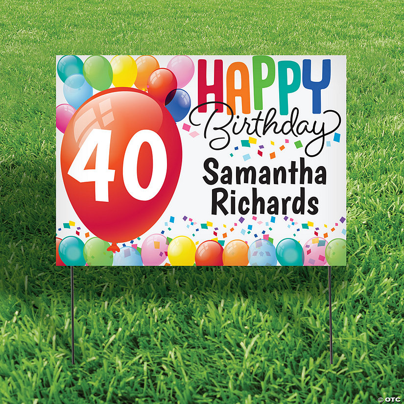22" x 16" Personalized Birthday Double-Sided Yard Sign Image