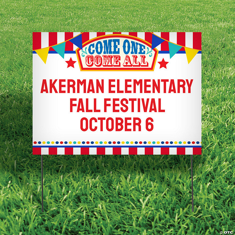22" x 16" Personalized Carnival Double-Sided Yard Sign Image