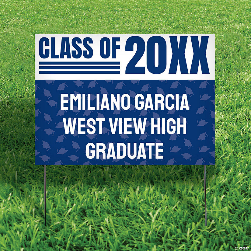 22" x 16" Personalized Graduation Class Year Double-Sided Plastic Yard Sign Image Thumbnail
