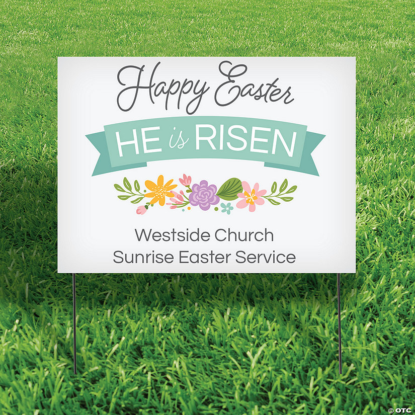22" x 16" Personalized Religious Easter Double-Sided Yard Sign Image Thumbnail