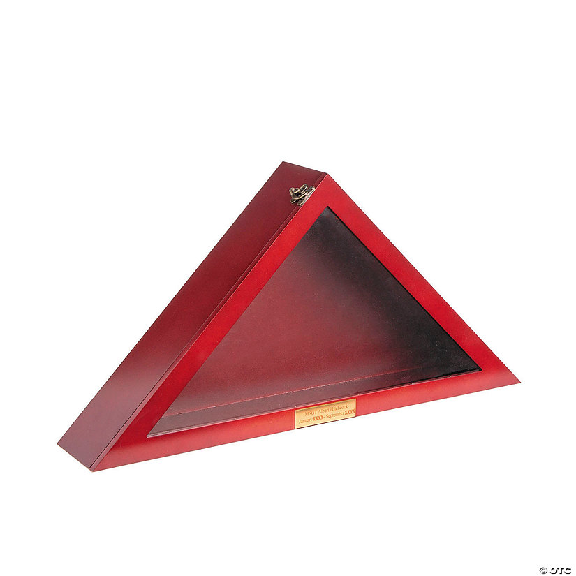 23 1/2" x 16 1/2" Personalized Triangle Flag Red Wood Display Case Image Thumbnail