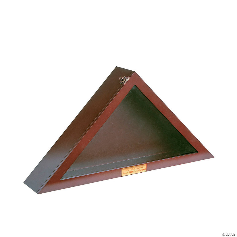 23 1/2&quot; x 16 1/2&quot; Personalized Triangle Flag Red Wood Display Case Image