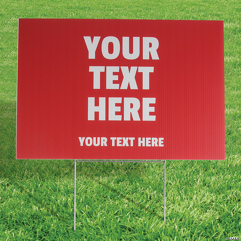 23" x 16" Bulk Personalized Single-Sided Yard Signs - 10 Pc. Image