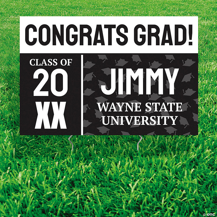 24" x 16" Personalized Congrats Grad Class of Graduation Yard Sign Image Thumbnail