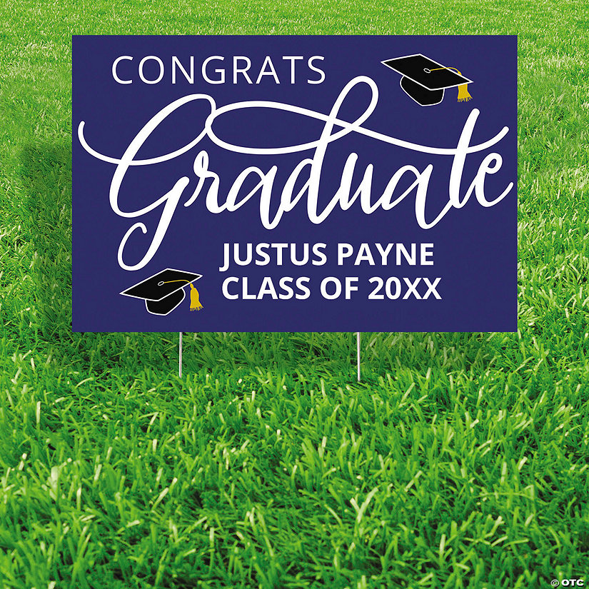 24" x 16" Personalized Graduate Script Corrugated Plastic Yard Sign Image