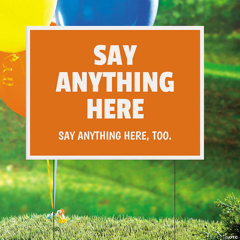 24&quot; x 16&quot; Personalized Solid Color Say Anything Plastic Yard Sign Image Thumbnail