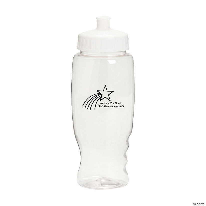 27 oz. Bulk 50 Ct. Personalized Shooting Star Clear Plastic Water Bottles Image Thumbnail