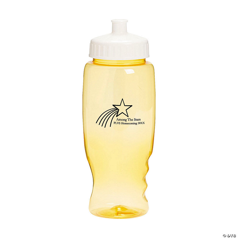 27 oz. Bulk 50 Ct. Personalized Shooting Star Clear Yellow Plastic Water Bottles Image Thumbnail