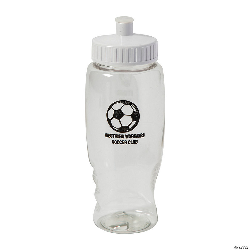 27 oz. Bulk 50 Ct.Personalized Soccer Clear Plastic Water Bottles Image Thumbnail