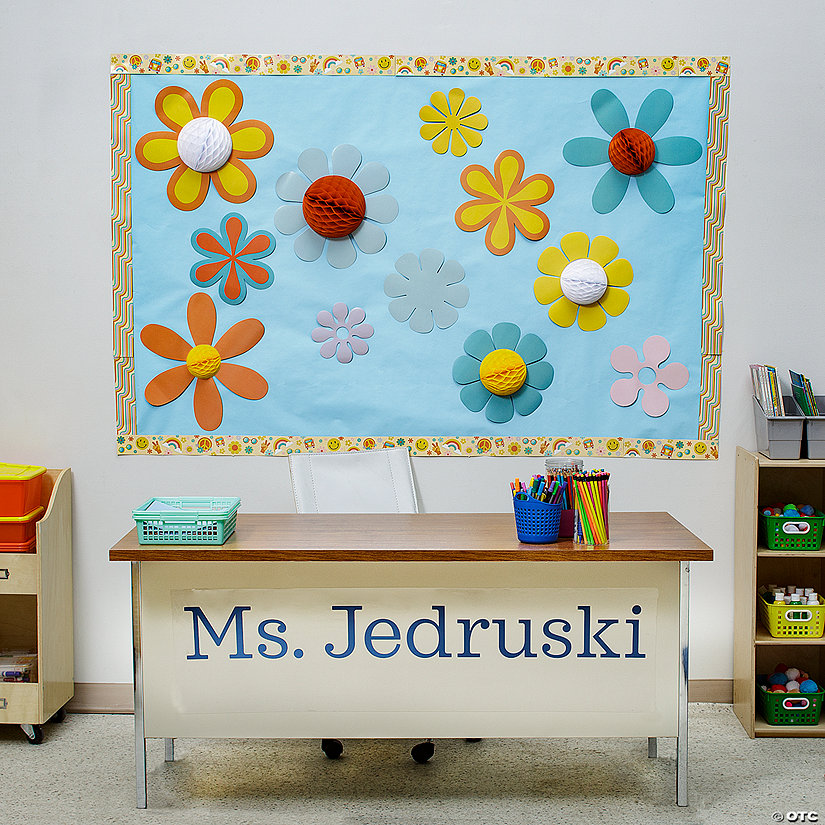 27 Pc. Personalized Groovy Teacher Desk Decorating Kit Image Thumbnail