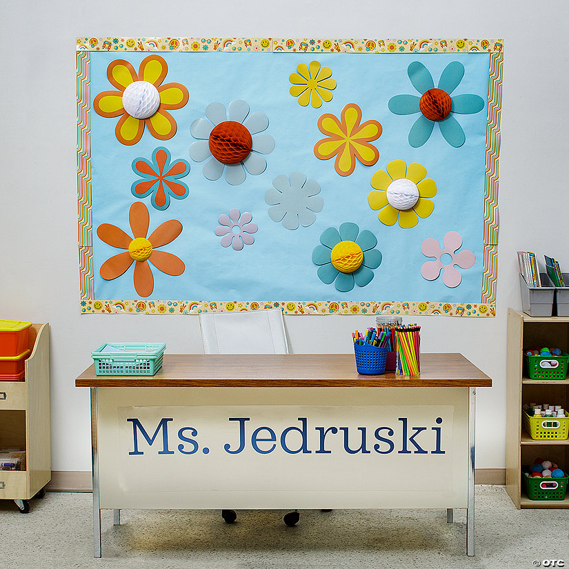 27 Pc. Personalized Groovy Teacher Desk Decorating Kit Image