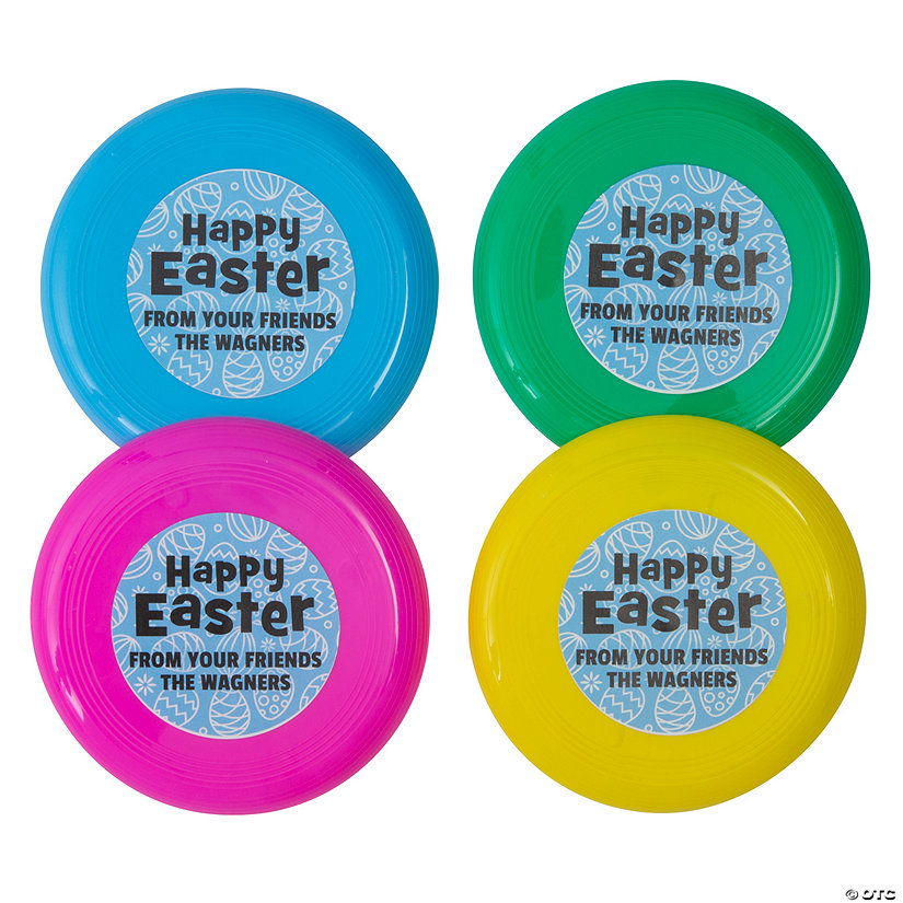 3 1/2" Bulk 72 Pc. Mini Personalized Easter Plastic Flying Saucer Discs Image