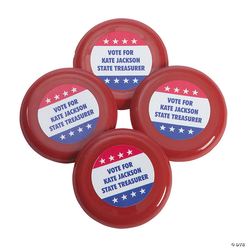 3 1/2" Bulk 72 Pc. Personalized Mini Patriotic Flying Disc Toys Image Thumbnail