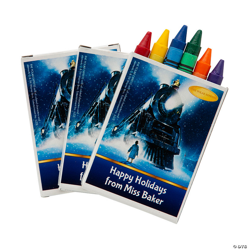 3 1/2&quot; Personalized 6-Color The Polar Express&amp;#8482; Crayons - 24 Boxes Image Thumbnail