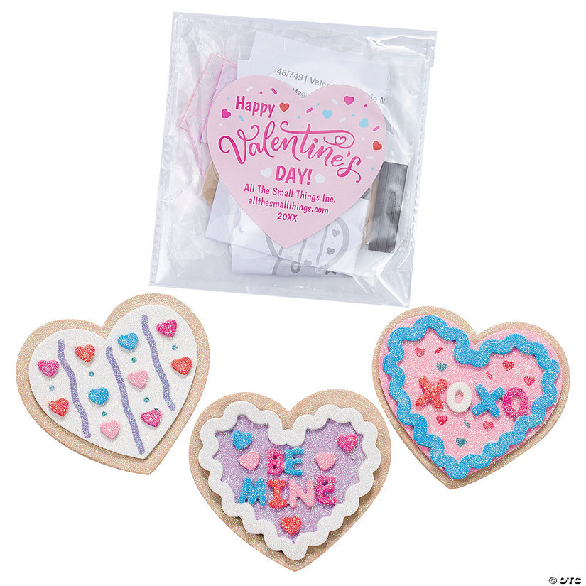 3 1/2" Personalized Cookie Magnet Craft Kit Valentine Exchanges for 24 Image