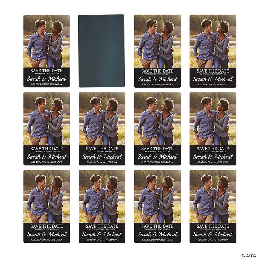 3 1/2&quot; x 5 1/2&quot; Custom Photo Wedding Save the Date Magnets - 12 Pc. Image