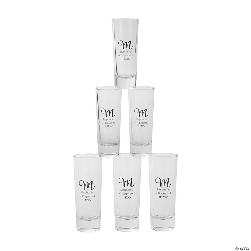 3 3/4" 2 1/2 oz. Personalized Print Tall Shot Glasses - 48 Pc. Image Thumbnail