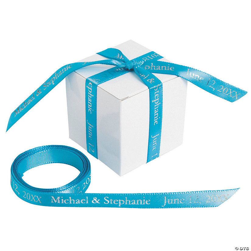 3/8" - Turquoise Personalized Ribbon - 25 ft. Image