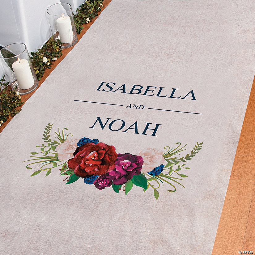 3 ft. x 100 ft. Personalized Bold Bouquet Floral Wedding Aisle Runner Image Thumbnail