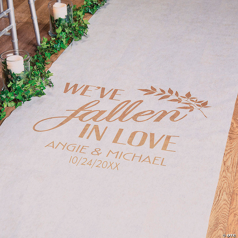 3 ft. x 100 ft. Personalized Fallen in Love Wedding Aisle Runner Image Thumbnail