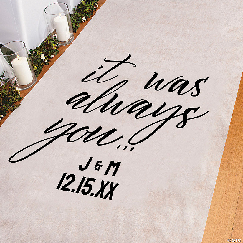 3 ft. x 100 ft. Personalized It Was Always You Wedding Aisle Runner Image Thumbnail