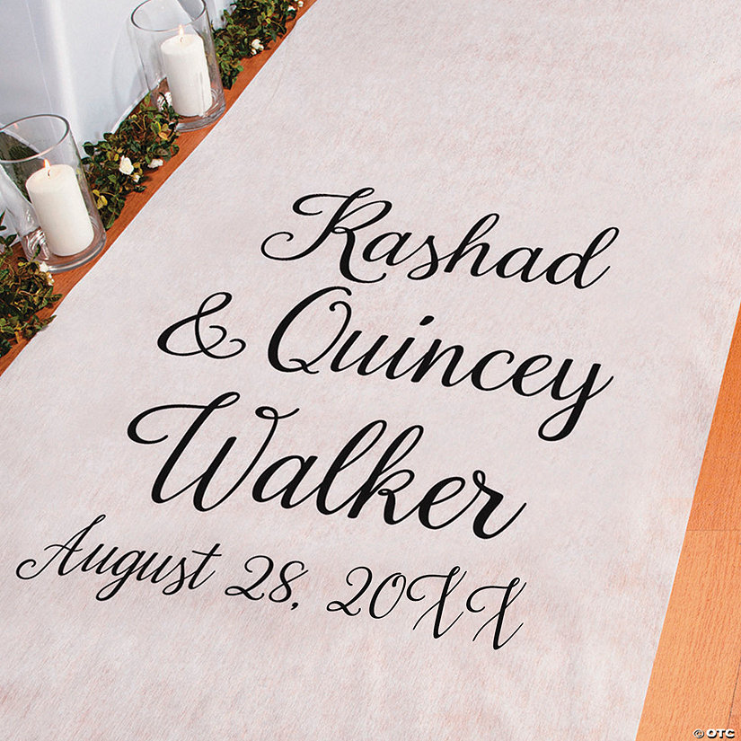 3 ft. x 100 ft. Personalized Names Wedding Aisle Runner Image Thumbnail