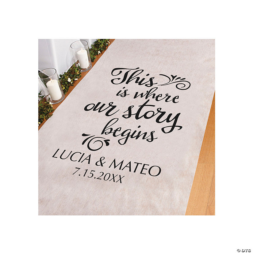3 ft. x 100 ft. Personalized Where Our Story Begins Wedding Aisle Runner Image Thumbnail