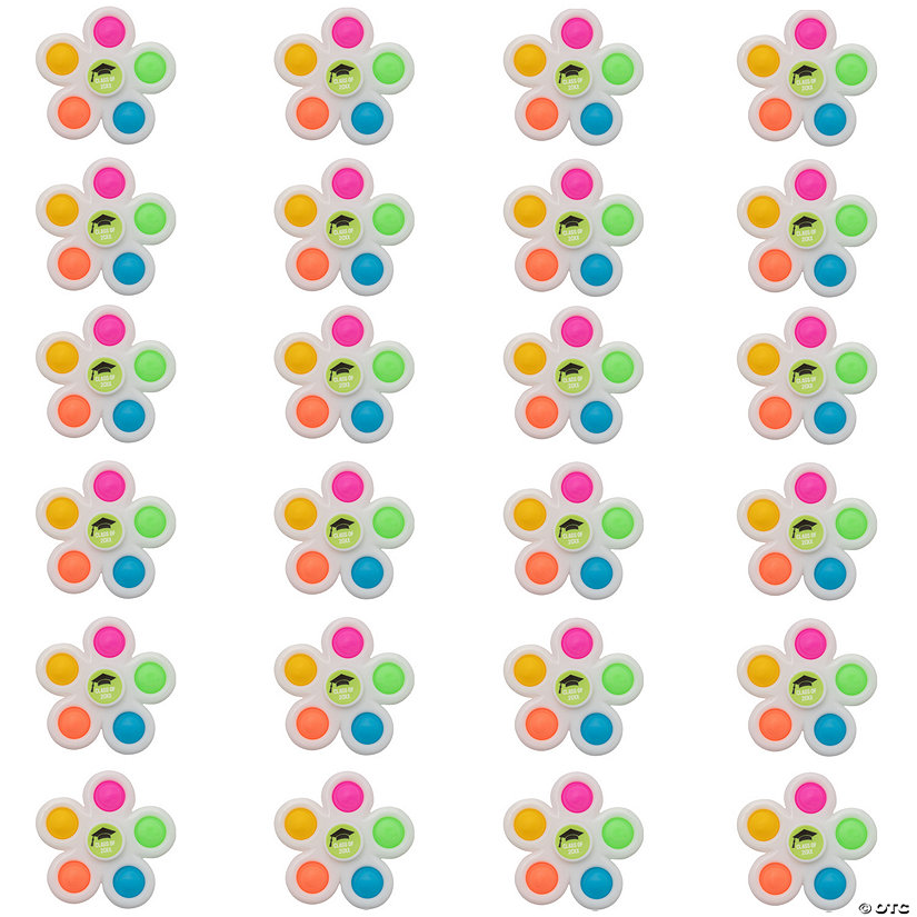 3" Personalized Elementary Grad Lotsa Pop Plastic Fidget Spinners - 24 Pc. Image