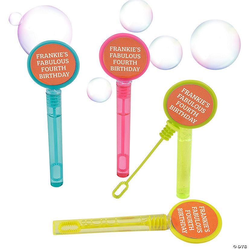 4 3/4" Personalized Mini Flat Bright Colored Bubble Tubes - 24 Pc. Image