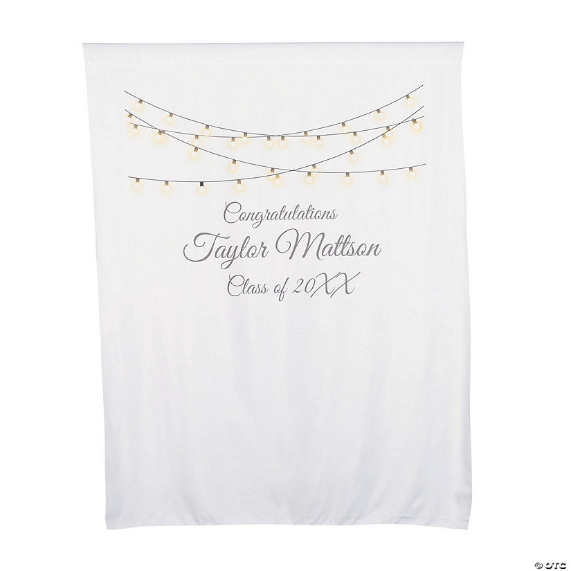 4 Ft. x 5 Ft. Personalized Hanging Lights Polyester Fabric Backdrop Image Thumbnail