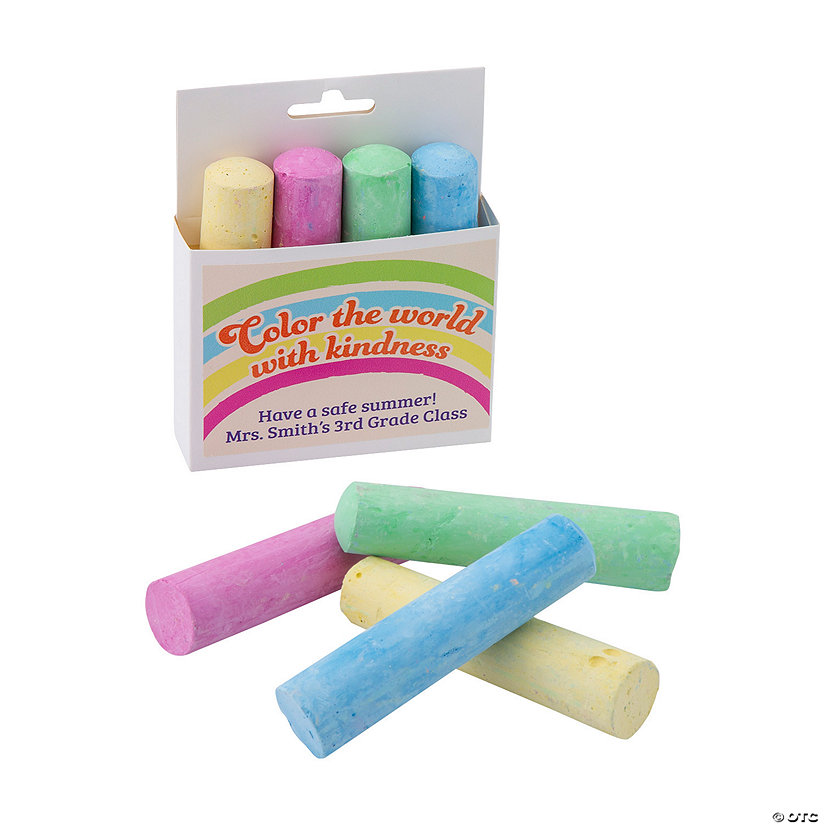4&quot; Personalized 4-Color Summer Chalk Box Handout for 12 Image Thumbnail
