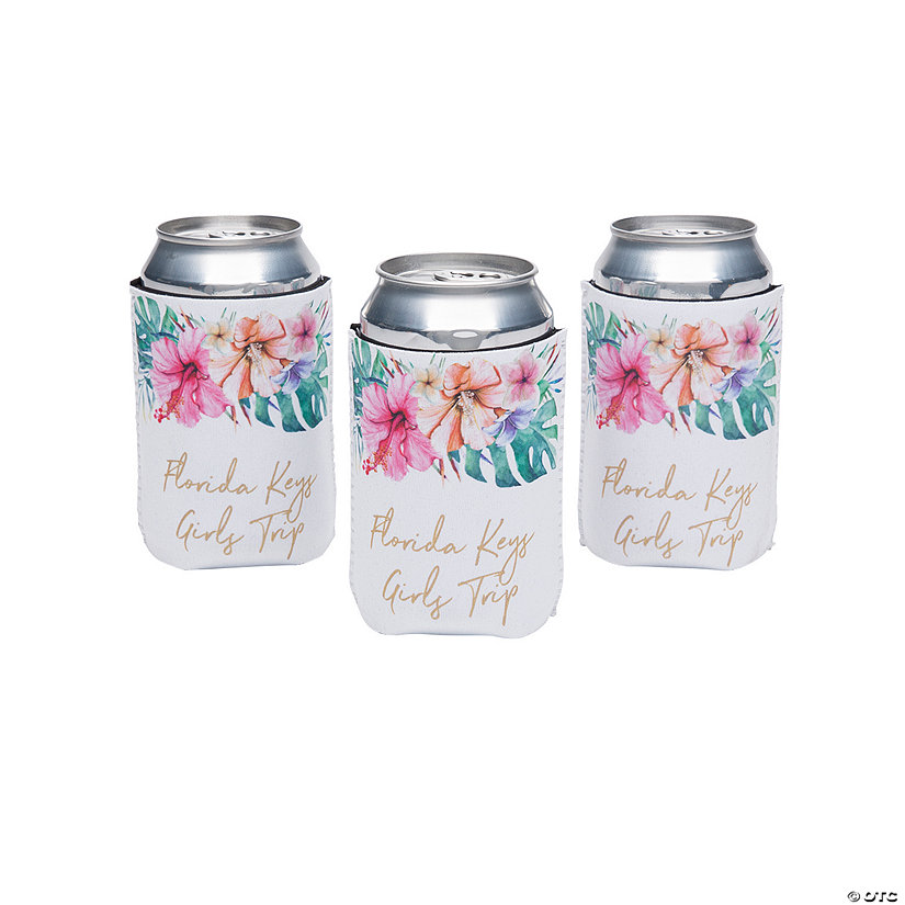 4" Personalized Elevated Luau Neoprene Can Coolers - 12 Pc. Image