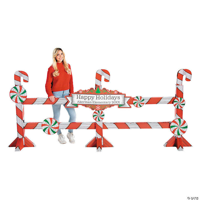 40" Personalized Holiday Fence Sign Cardboard Cutout Stand-Up Image Thumbnail