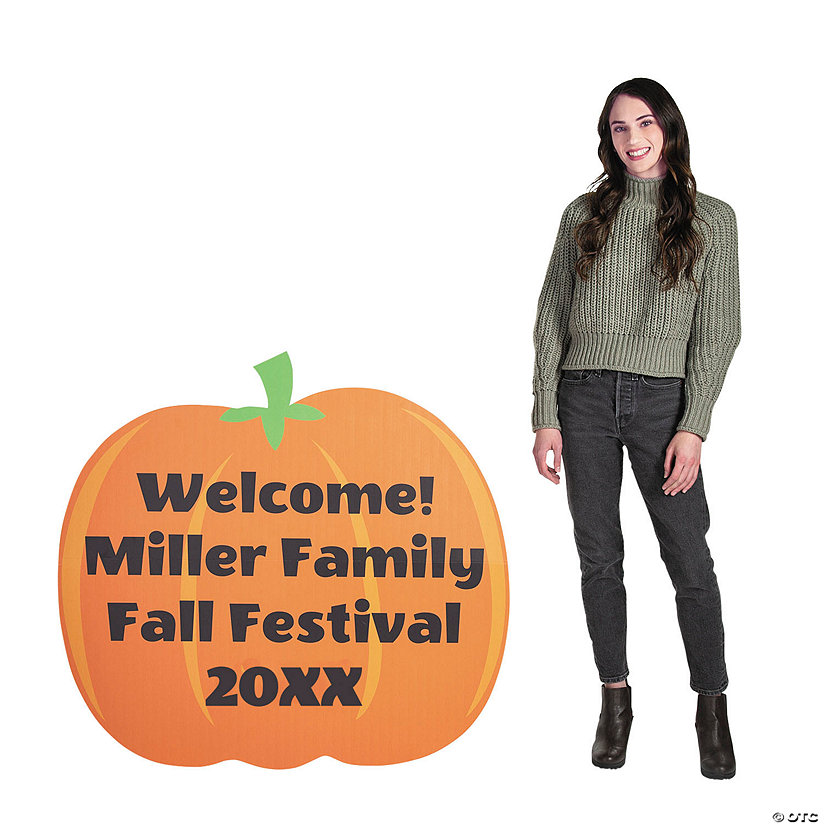 41 3/4" Personalized Pumpkin Floor Sign Cardboard Cutout Stand-Up Image Thumbnail