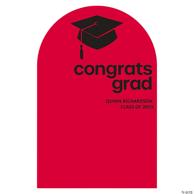 44 1/2" x 68" Personalized Congrats Grad Arch Backdrop Cardboard Stand-Up Image Thumbnail