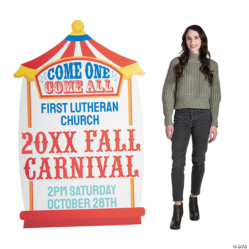 46 1/2" x 5 Ft. 10" Personalized Carnival Sign Cardboard Cutout Stand-Up Image Thumbnail