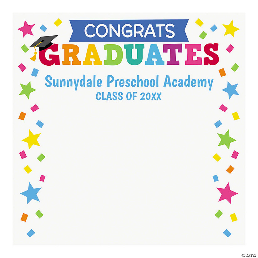 46" x 46" Personalized Elementary Graduation Congrats Vinyl Backdrop Image Thumbnail